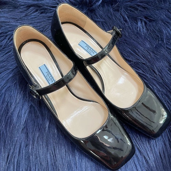 Prada Black Patent Mary Janes